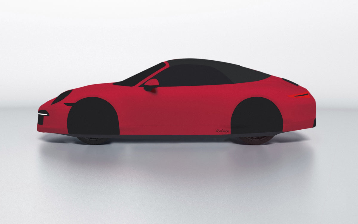 Goodwool tailor-made car cover for Porsche 911 (991.1) Carrera 4 GTS Cabriolet — Red 130