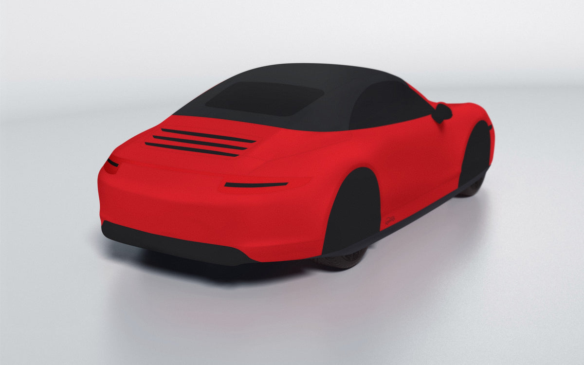 Goodwool tailor-made car cover for Porsche 911 (991.1) Carrera 4S Cabriolet — Red 150