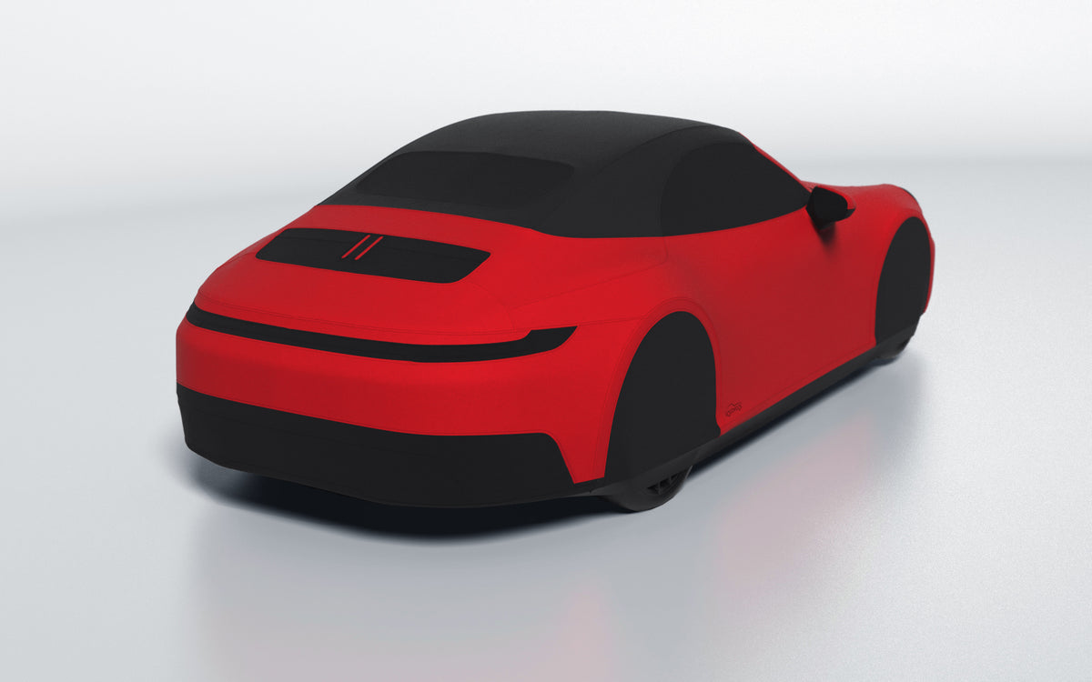 Goodwool tailor-made car cover for Porsche 911 (992.2) Carrera 4 GTS Cabriolet — Red 150