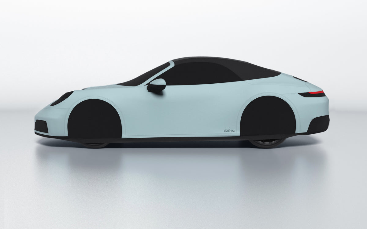 Goodwool tailor-made car cover for Porsche 911 (992.2) Carrera S Cabriolet — Green 415
