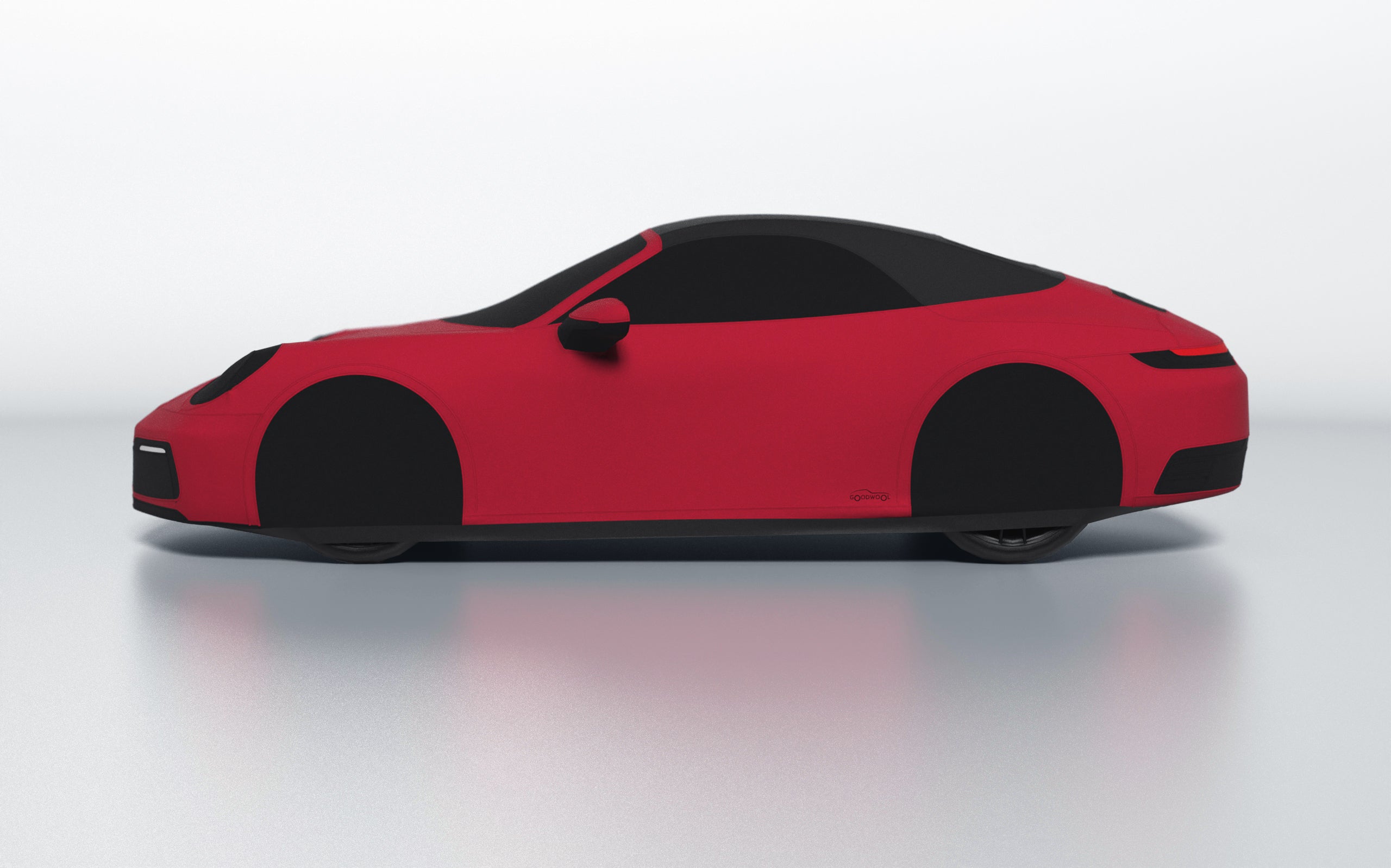 Goodwool tailor-made car cover for Porsche 911 (992.1) Carrera Cabrio — Red 130