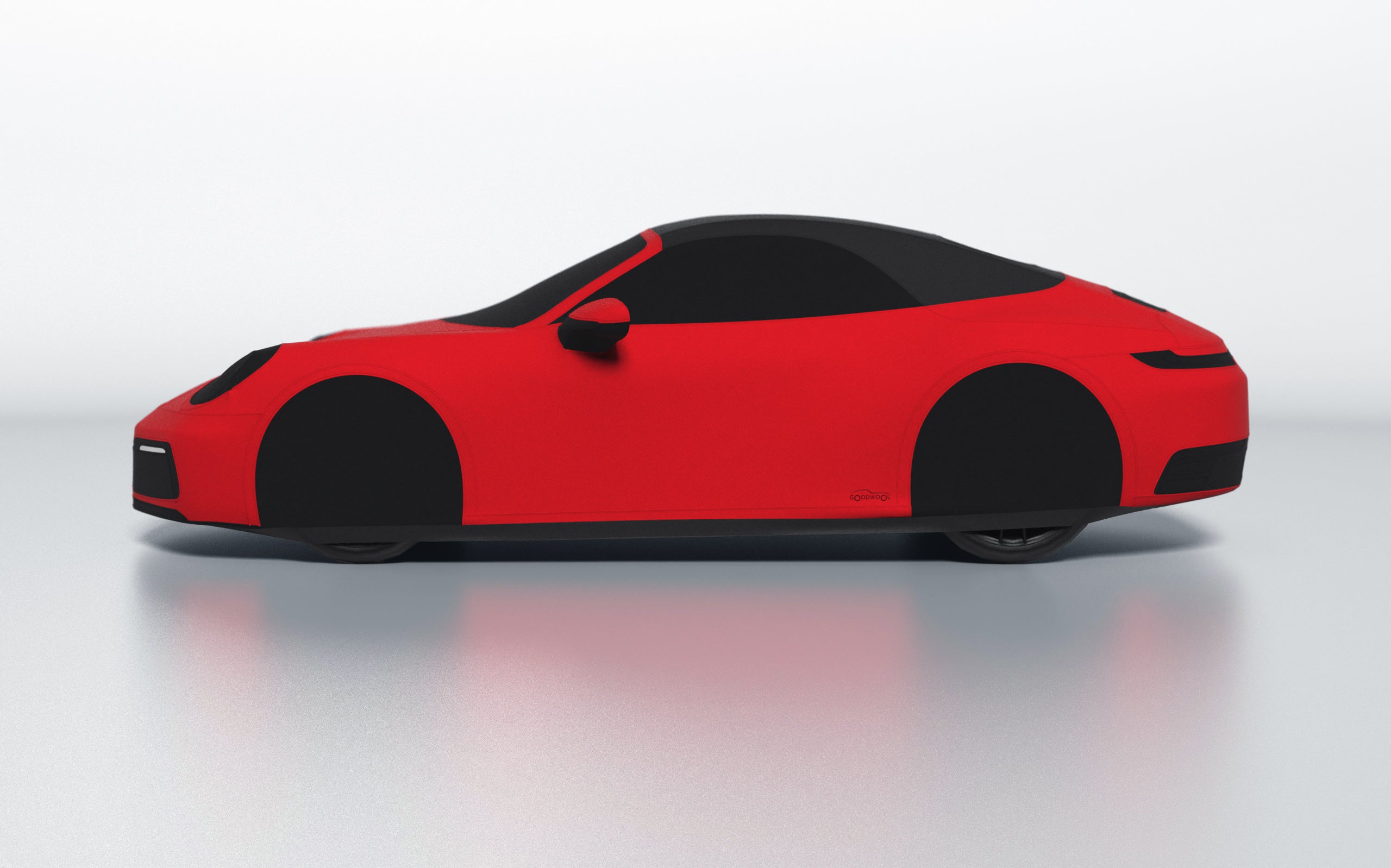 Goodwool tailor-made car cover for Porsche 911 (992.1) Carrera Cabrio — Red 150