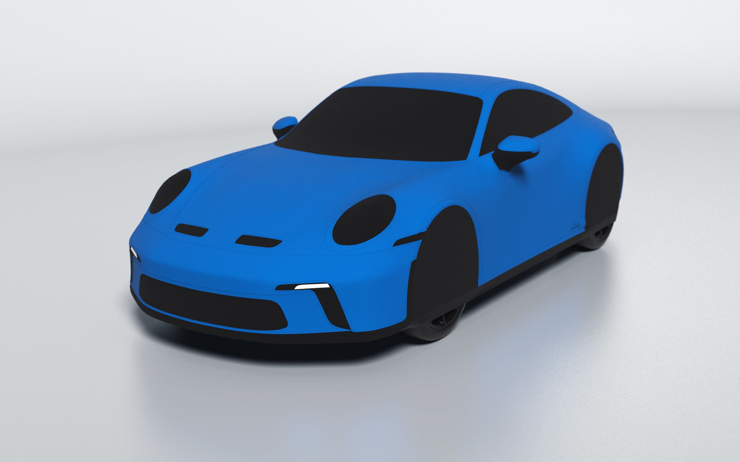 Goodwool tailor-made car cover for Porsche 911 (992.1) GT3 Touring — Blue 540