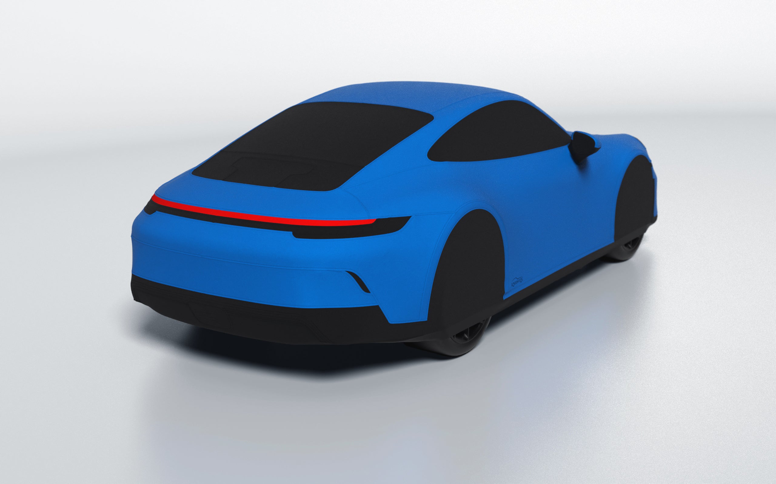Goodwool tailor-made car cover for Porsche 911 (992.1) GT3 Touring — Blue 540