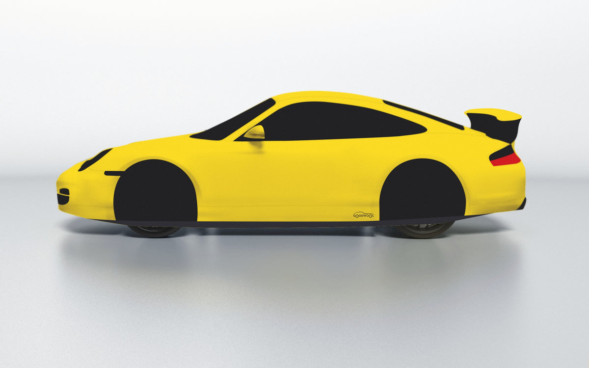 Goodwool tailor-made car cover for Porsche 911 (996.2) GT3 — Yellow 340