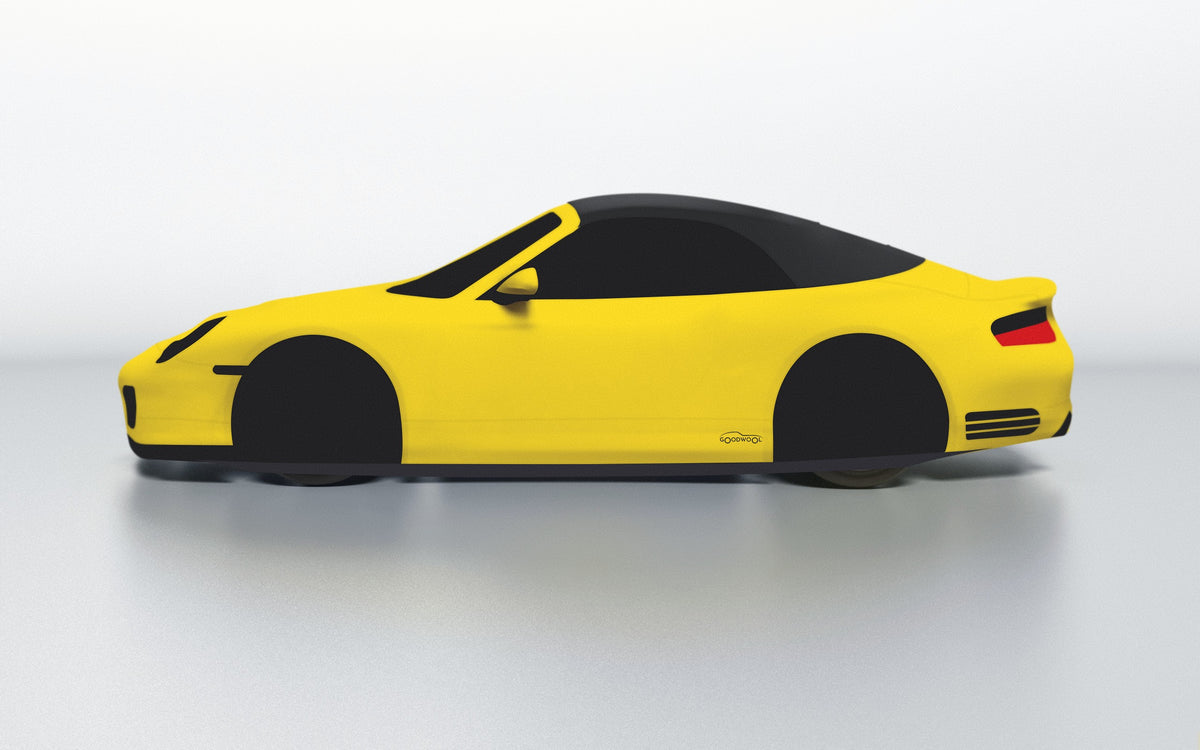 Goodwool tailor-made car cover for Porsche 911 (996.2) Turbo S Cabriolet — Yellow 340