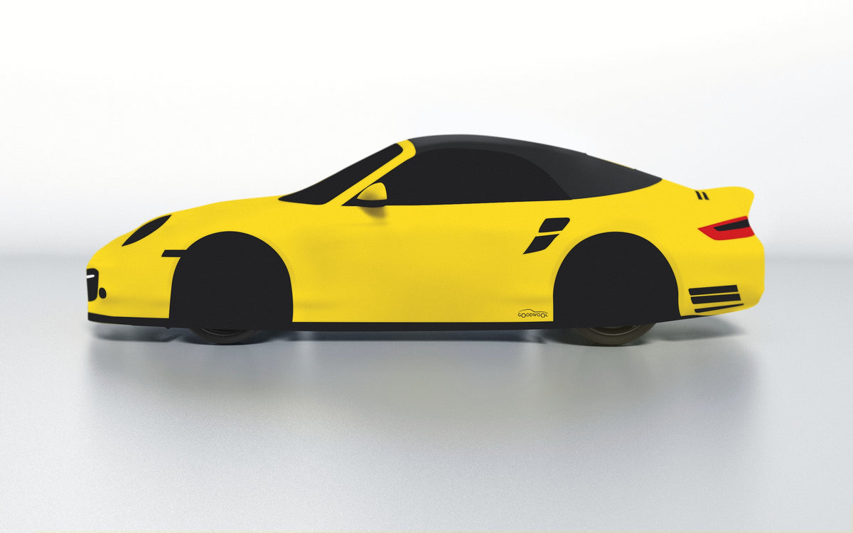 Goodwool tailor-made car cover for Porsche 911 (997.1) Turbo Cabriolet — Yellow 340