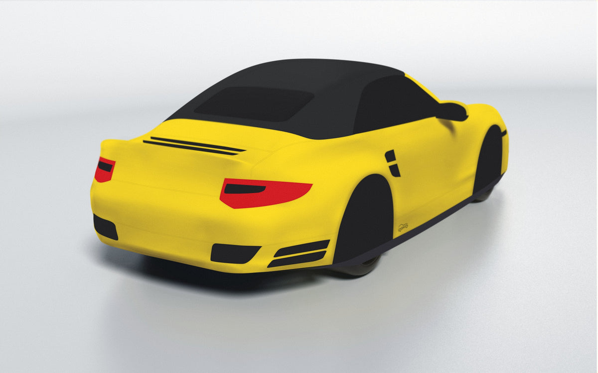 Goodwool tailor-made car cover for Porsche 911 (997.2) Turbo Cabriolet — Yellow 340