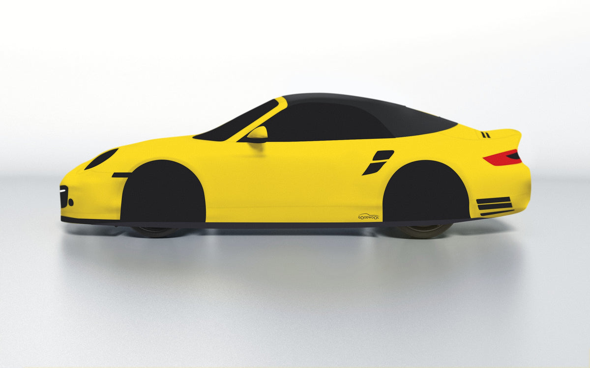 Goodwool tailor-made car cover for Porsche 911 (997.2) Turbo S Cabriolet — Yellow 340