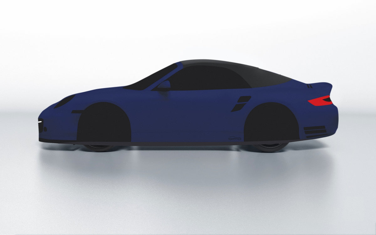 Goodwool tailor-made car cover for Porsche 911 (997.2) Turbo S Cabriolet — Blue 565
