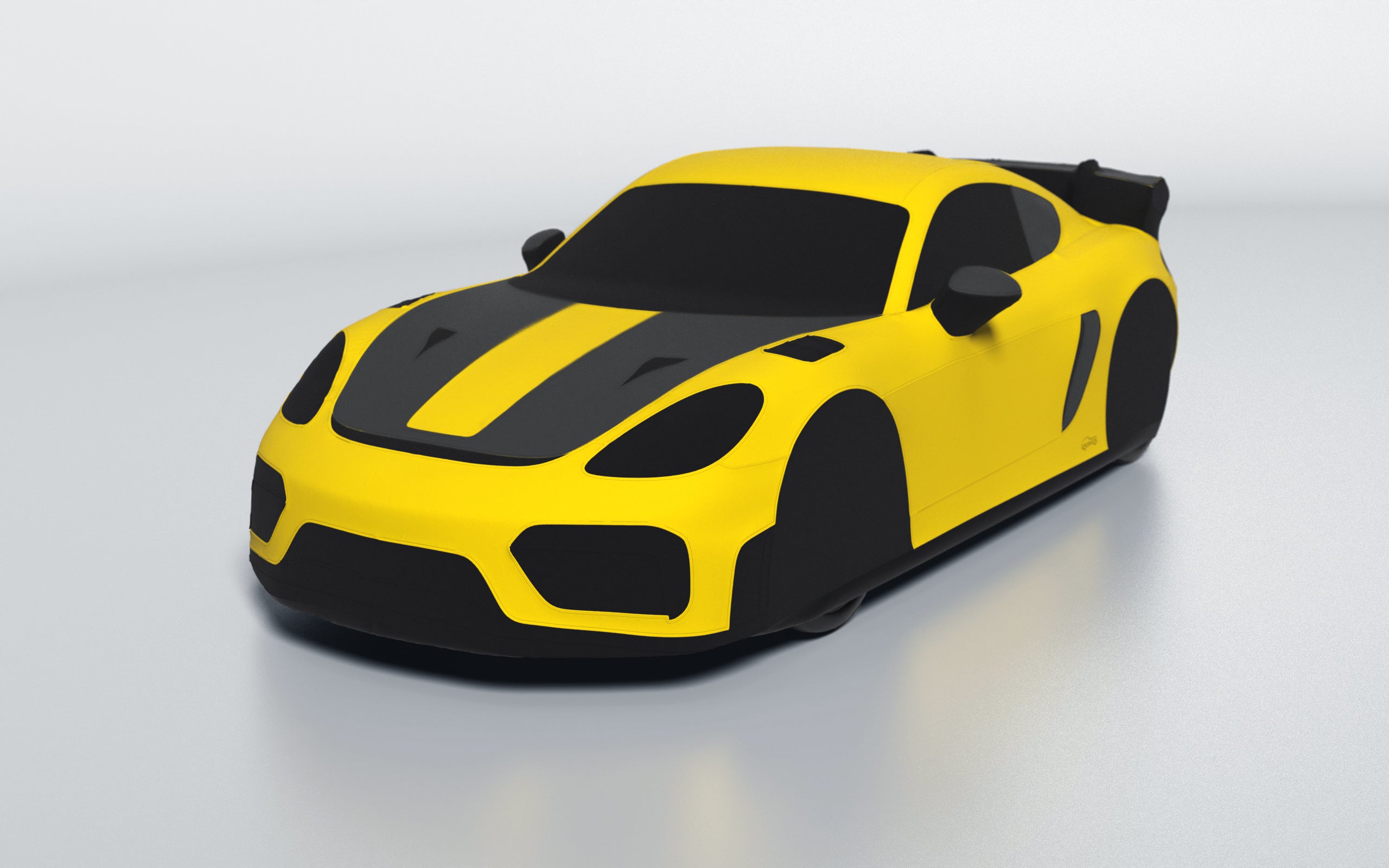 Goodwool tailor-made car cover for Porsche 718 Cayman GT4 RS — Yellow 340