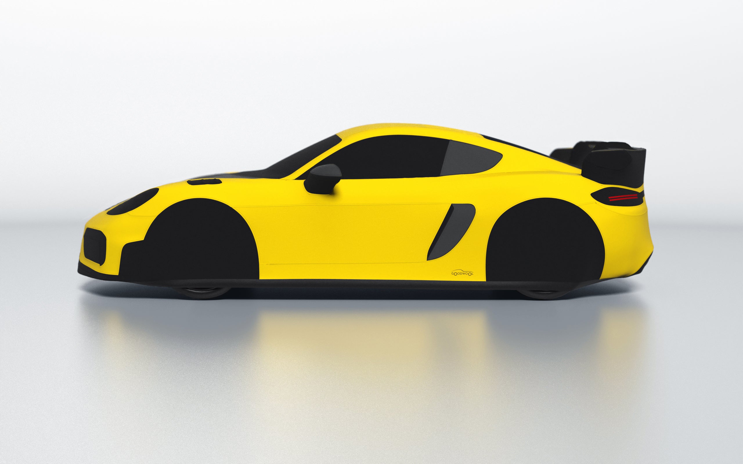 Goodwool tailor-made car cover for Porsche 718 Cayman GT4 RS — Yellow 340