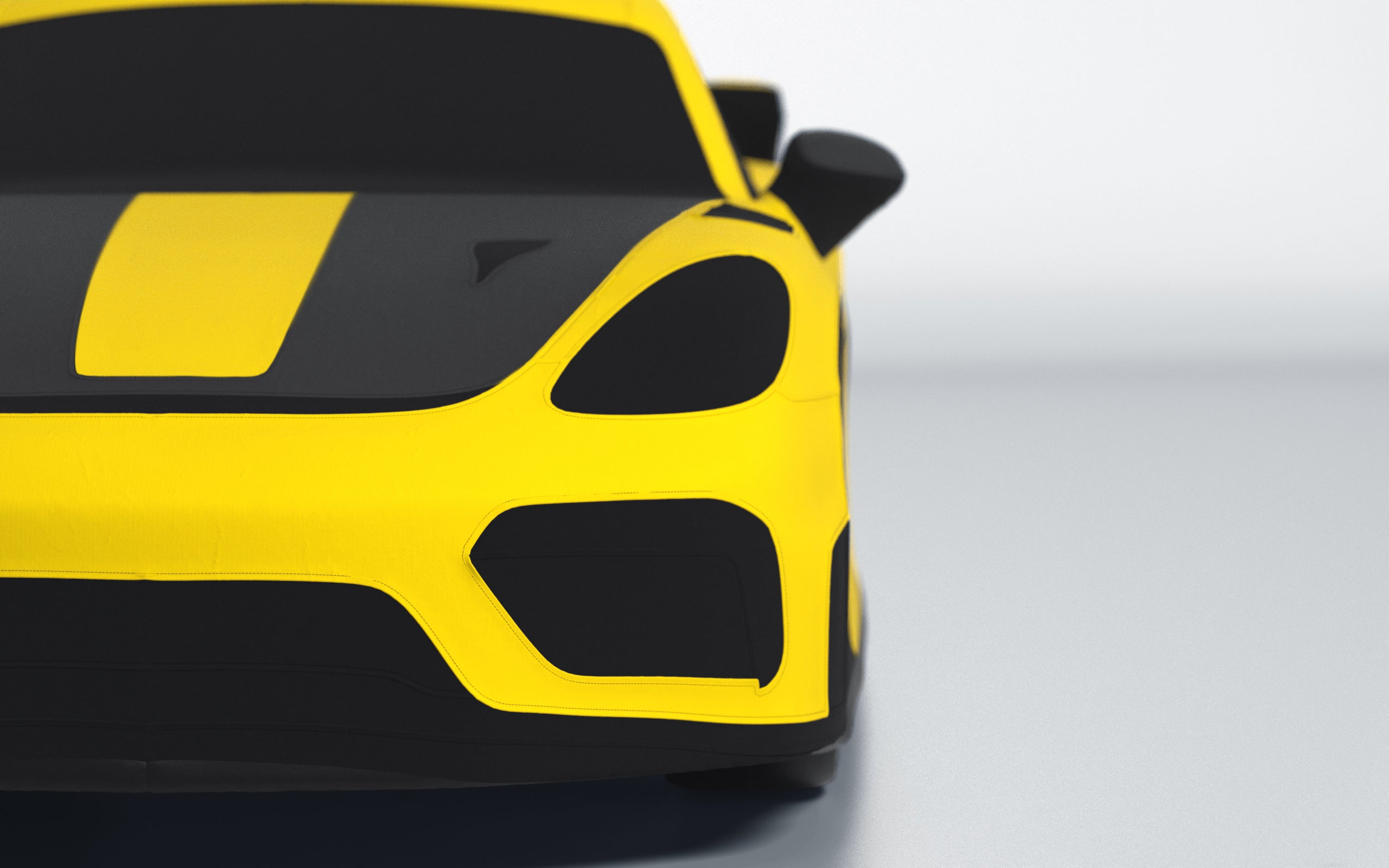 Goodwool tailor-made car cover for Porsche 718 Cayman GT4 RS — Yellow 340
