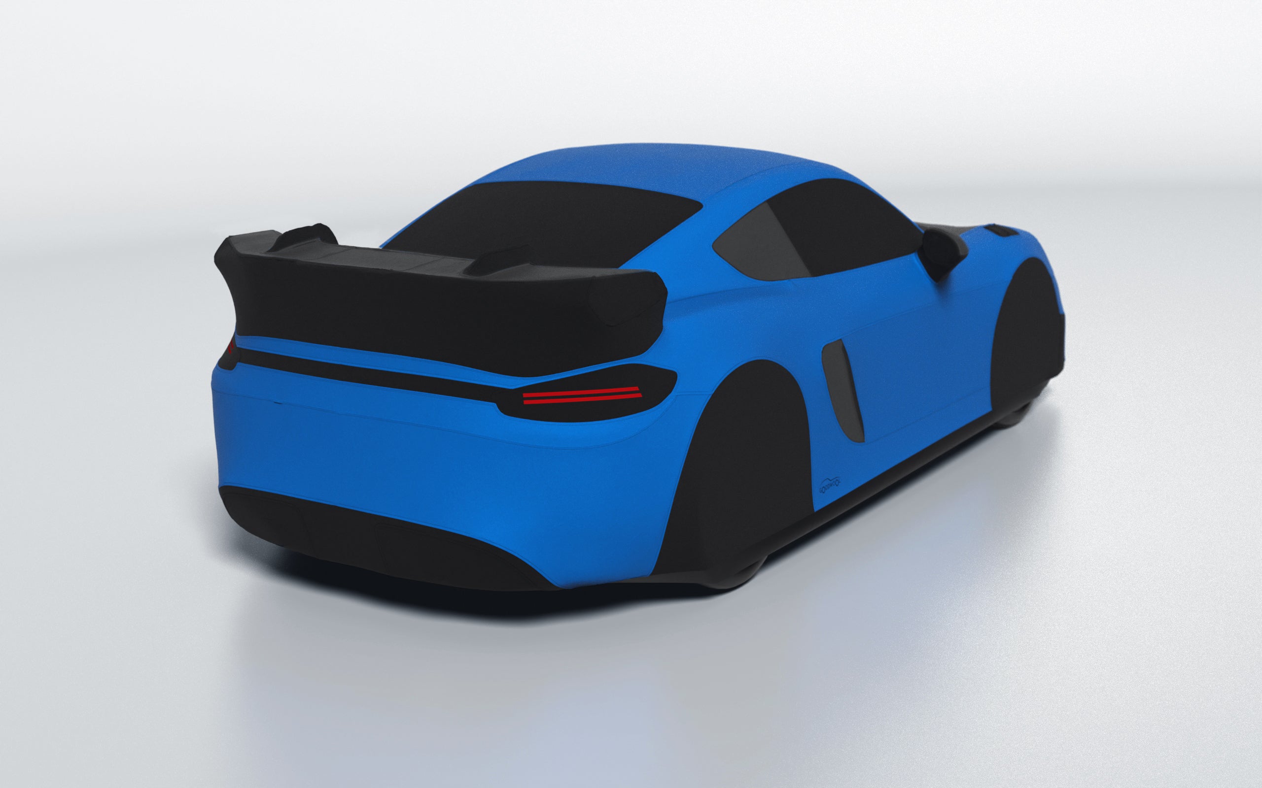 Goodwool tailor-made car cover for Porsche 718 Cayman GT4 RS — Blue 540