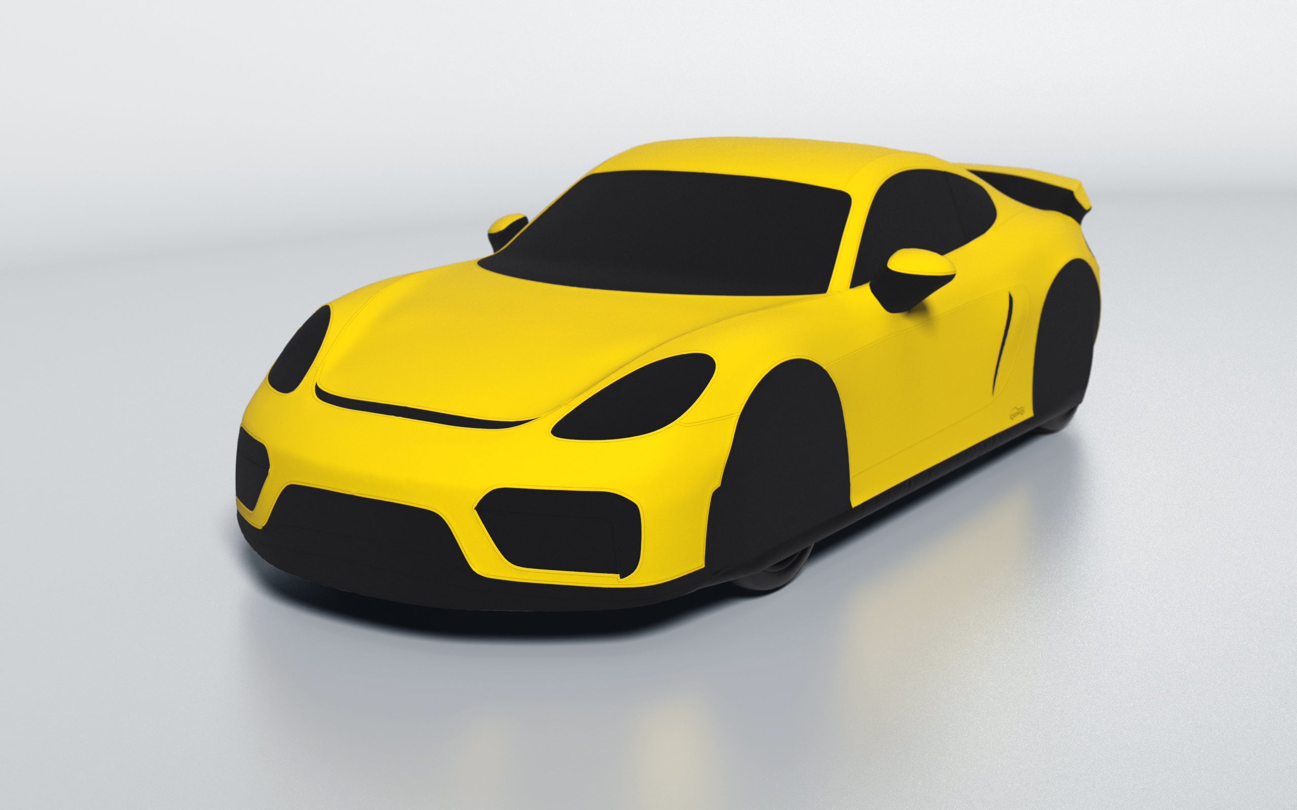 Goodwool tailor-made car cover for Porsche 718 Cayman GT4 — Yellow 340