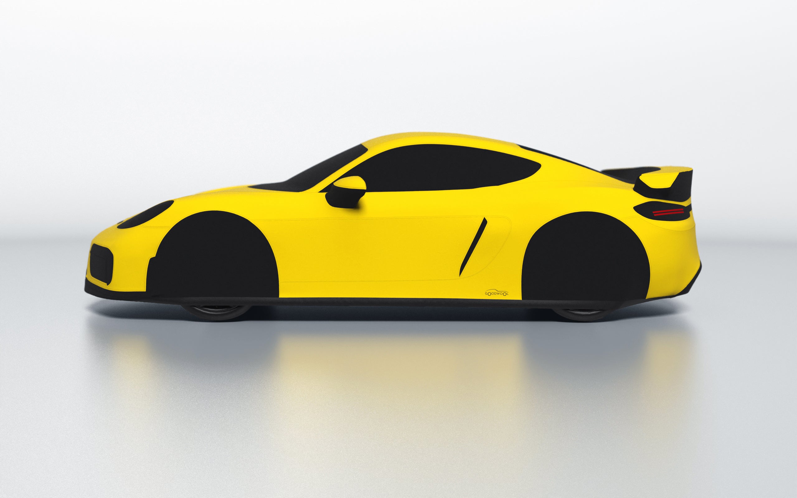 Goodwool tailor-made car cover for Porsche 718 Cayman GT4 — Yellow 340