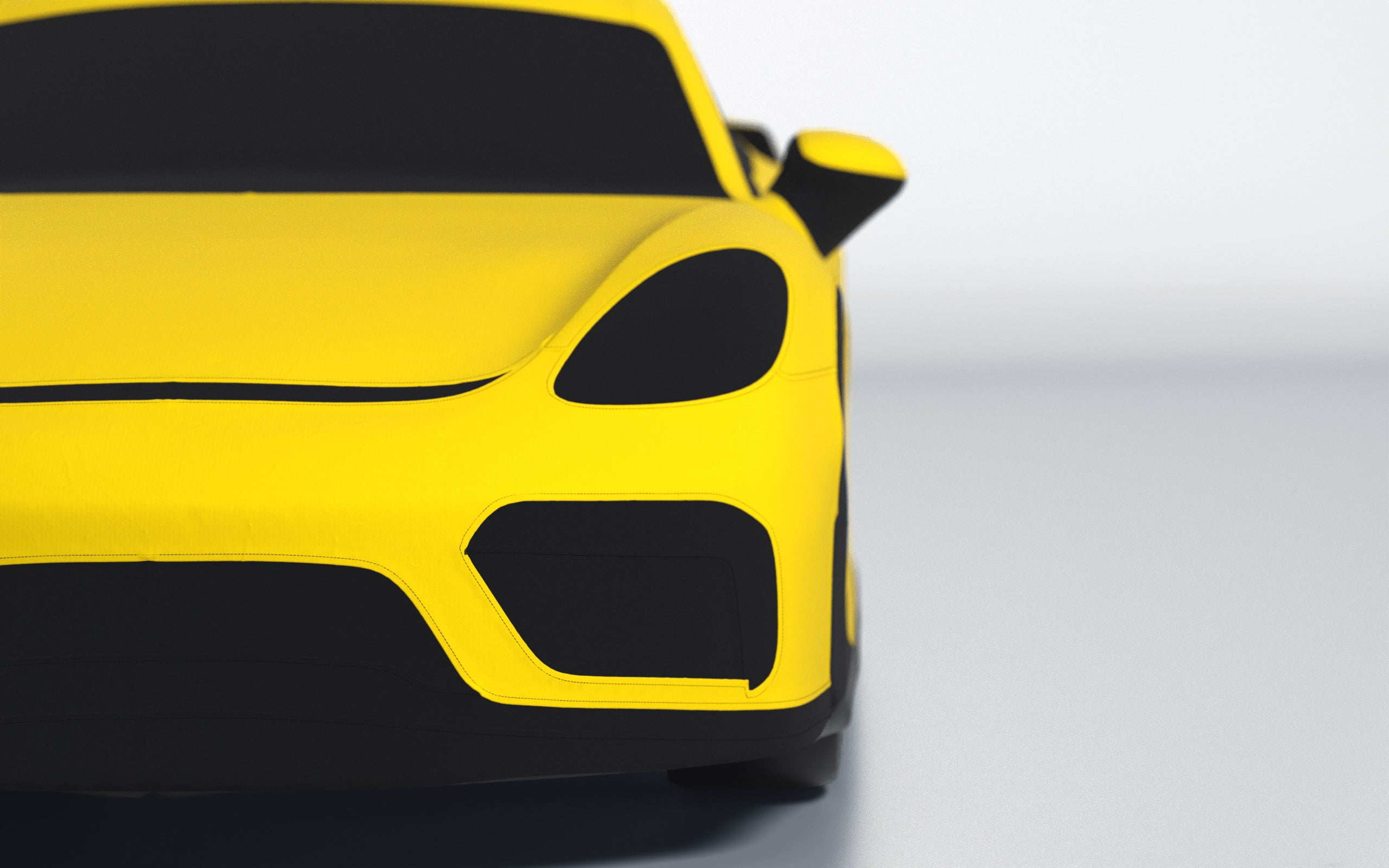 Goodwool tailor-made car cover for Porsche 718 Cayman GT4 — Yellow 340