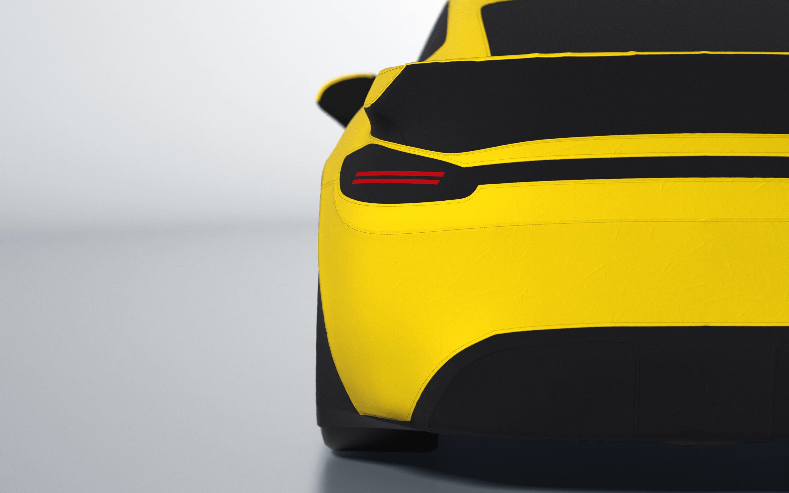 Goodwool tailor-made car cover for Porsche 718 Cayman GT4 — Yellow 340