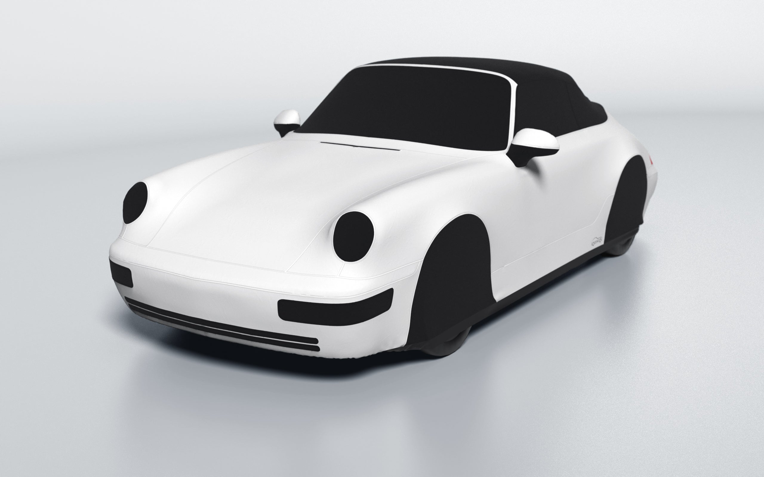 Goodwool tailor-made car cover for Porsche 911 (964) Carrera Cabrio (1991 - 1994) — White 010