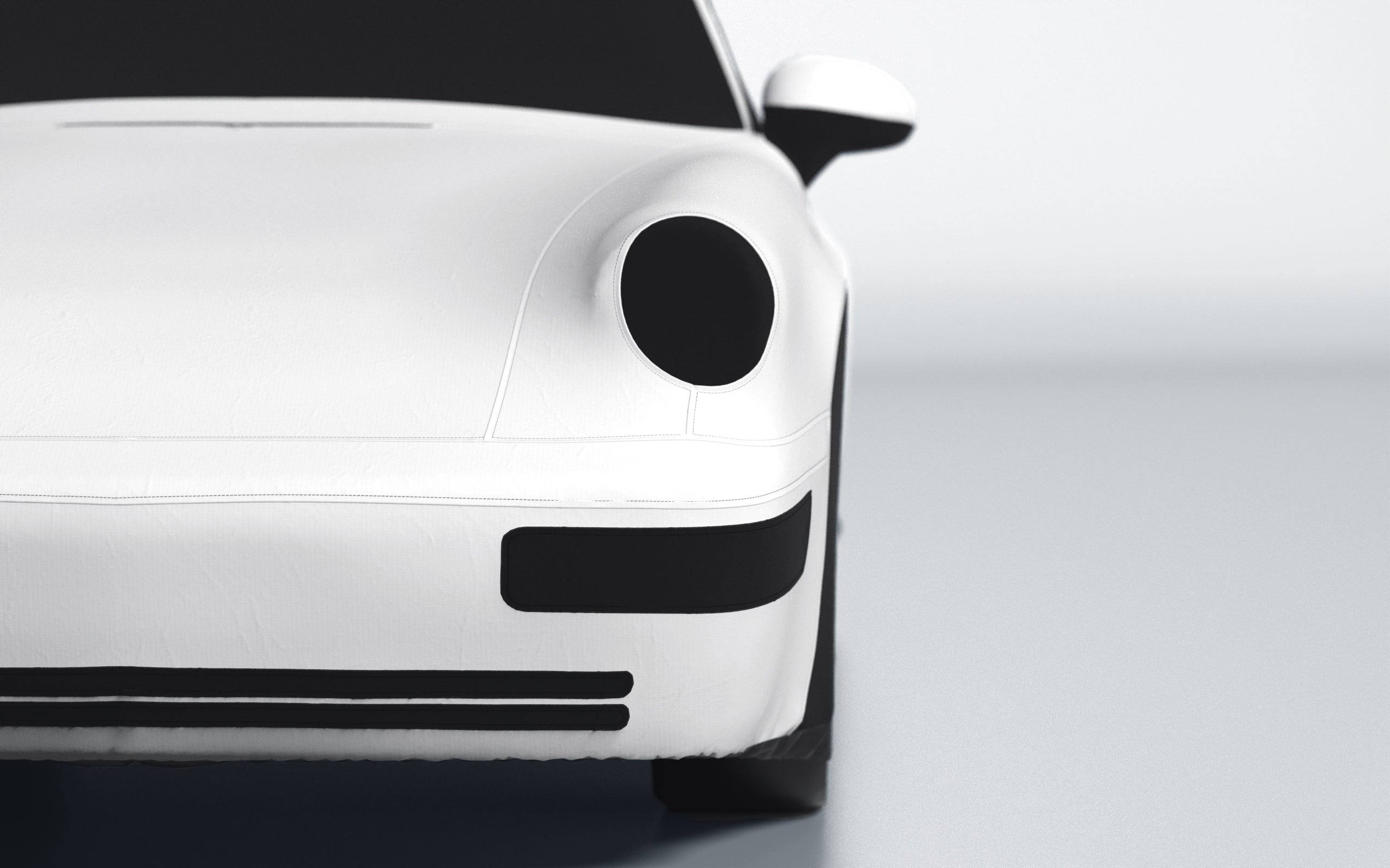 Goodwool tailor-made car cover for Porsche 911 (964) Carrera Cabrio (1991 - 1994) — White 010