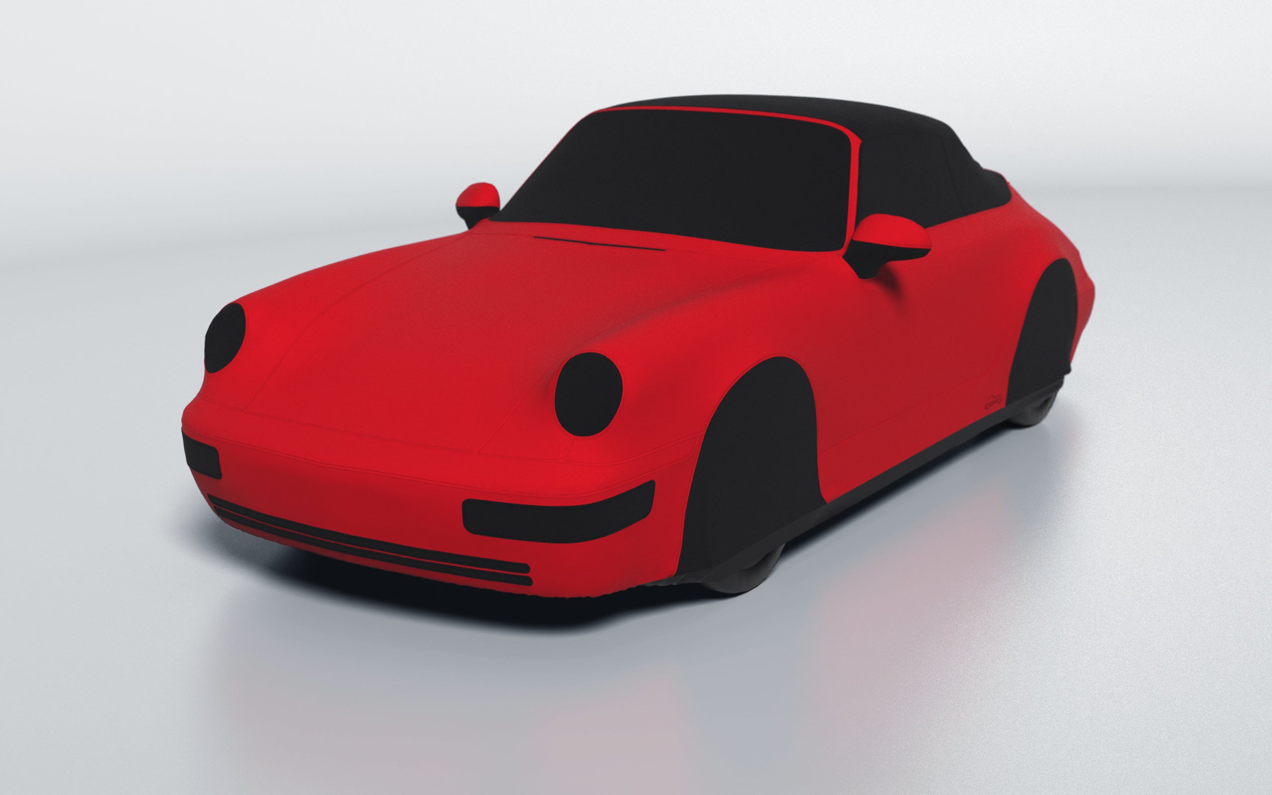 Goodwool tailor-made car cover for Porsche 911 (964) Carrera Cabrio (1991 - 1994) — Red 150