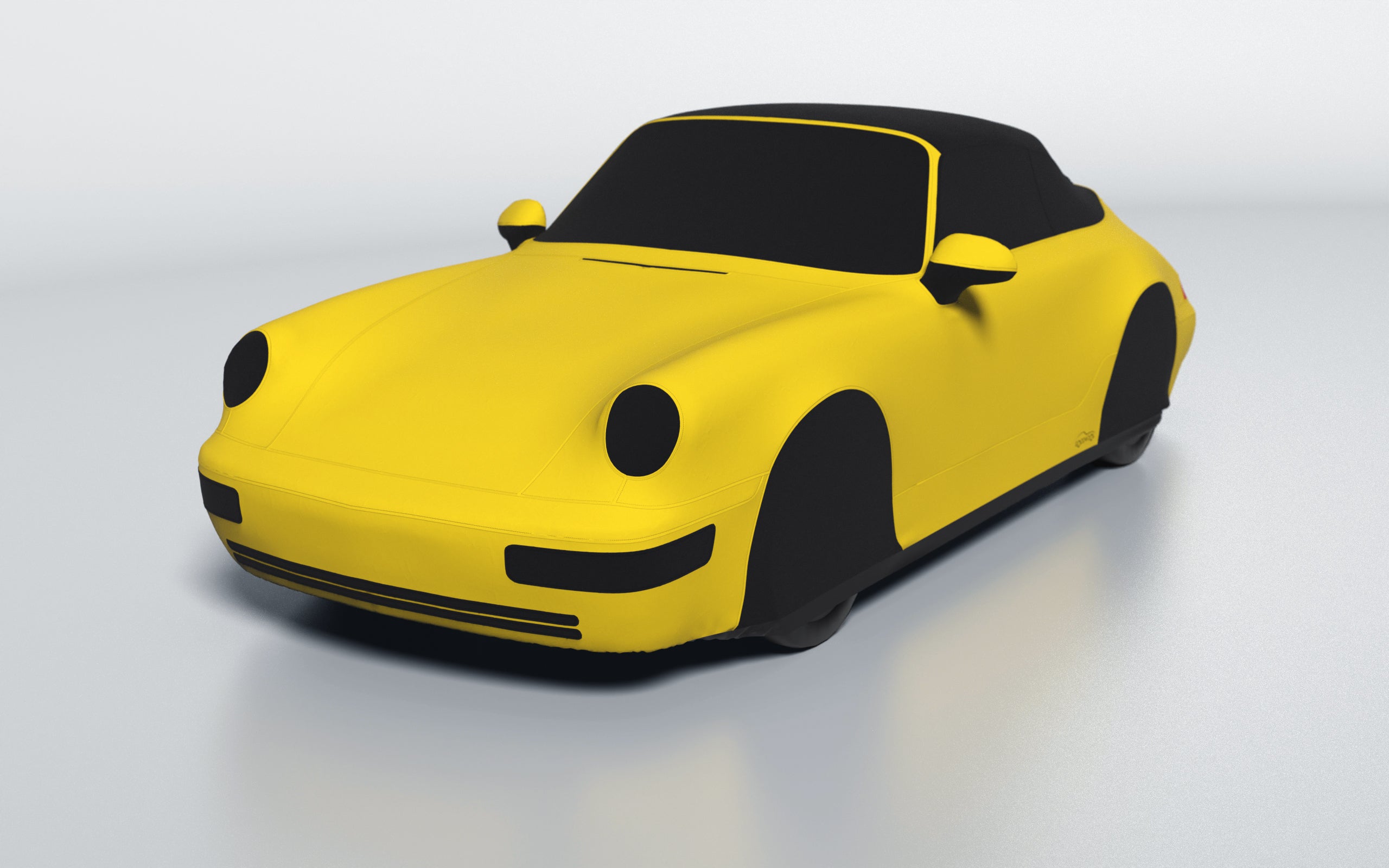 Goodwool tailor-made car cover for Porsche 911 (964) Carrera Cabrio (1991 - 1994) — Yellow 340