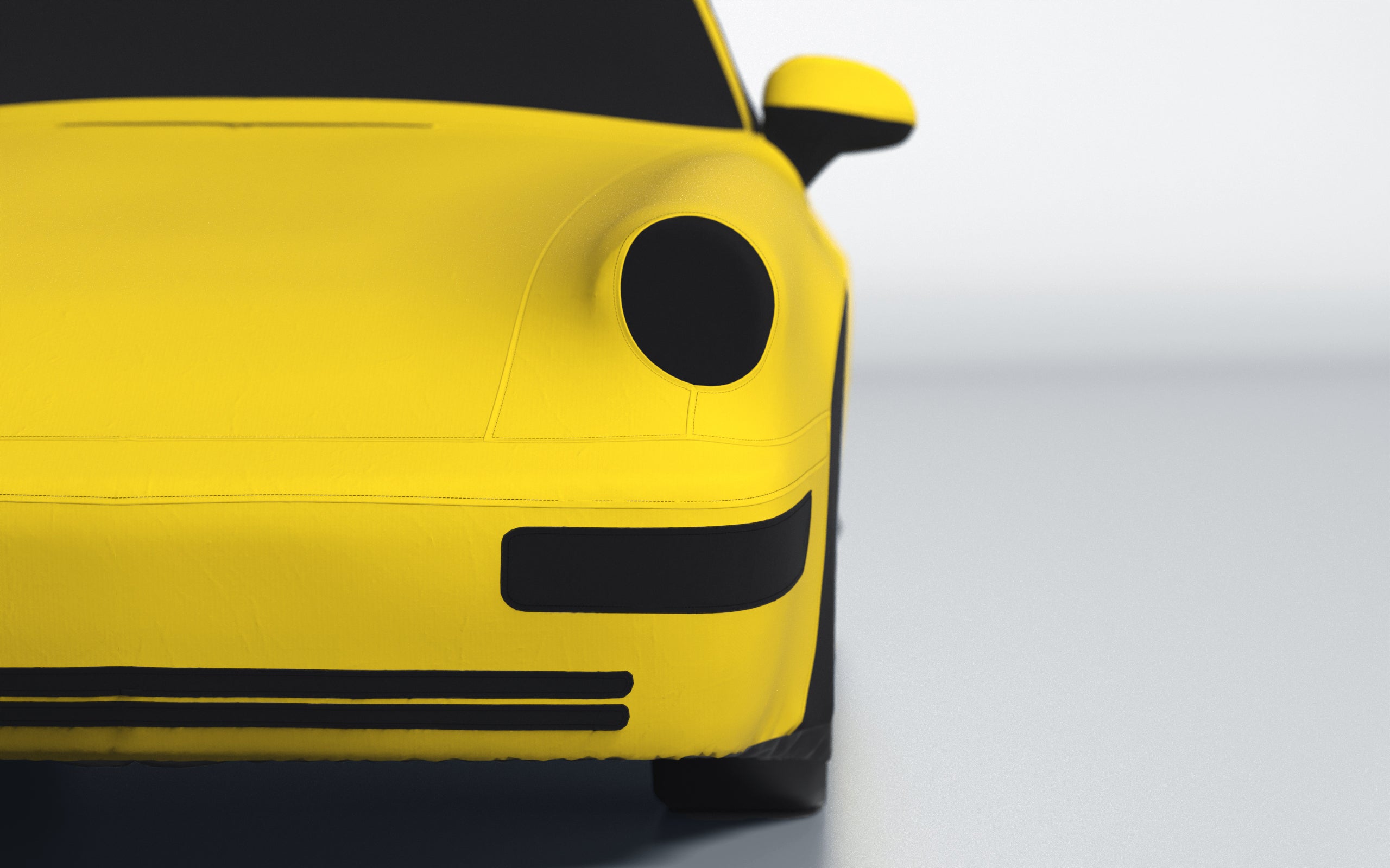 Goodwool tailor-made car cover for Porsche 911 (964) Carrera Cabrio (1991 - 1994) — Yellow 340