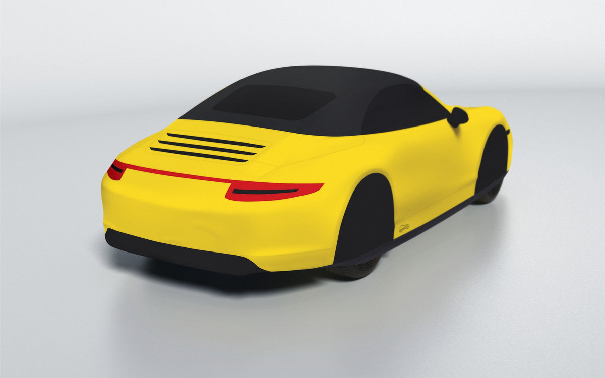 Goodwool tailor-made car cover for Porsche 911 (991.1) Carrera 4 Cabriolet — Yellow 340