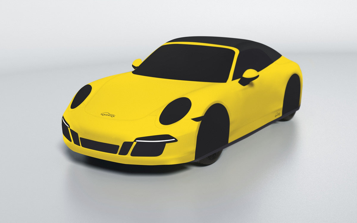 Goodwool tailor-made car cover for Porsche 911 (991.1) Carrera 4 GTS Cabriolet — Yellow 340