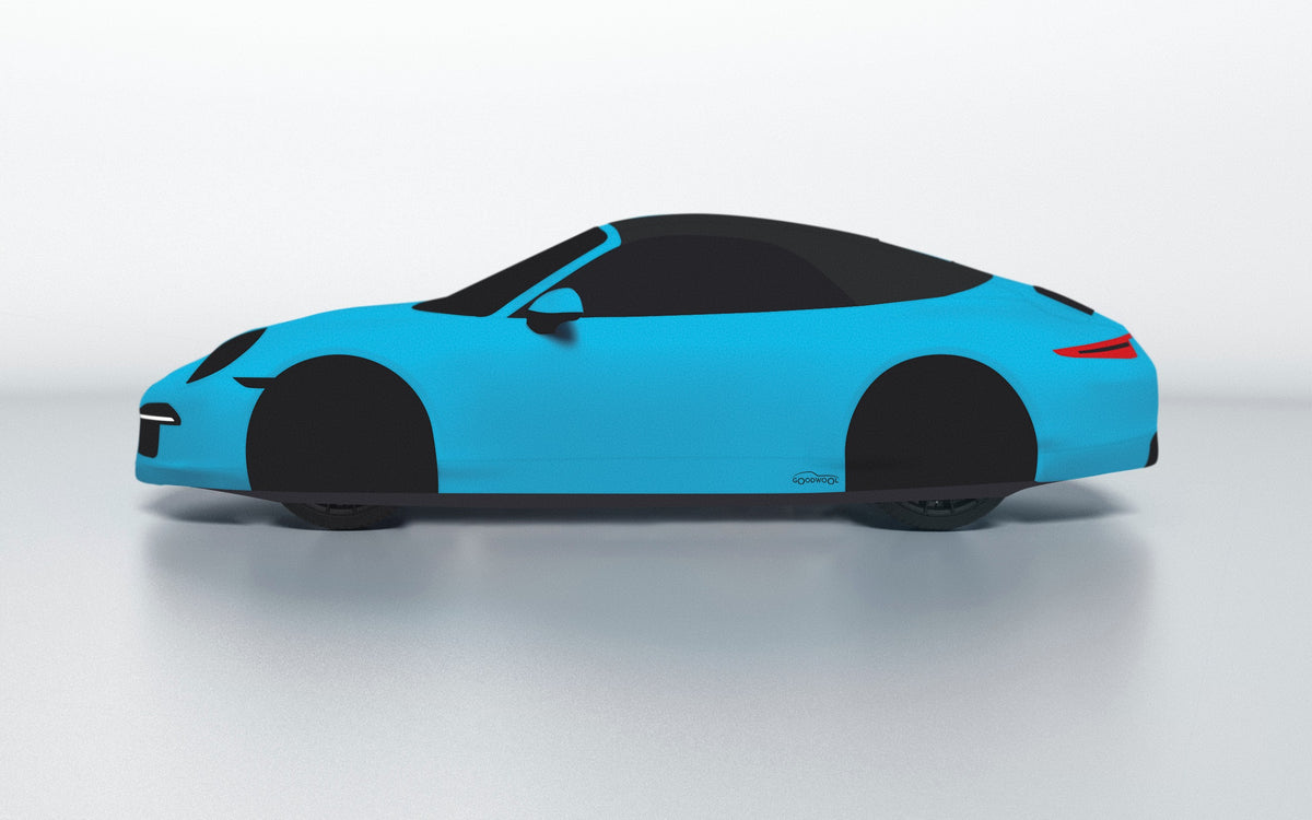 Goodwool tailor-made car cover for Porsche 911 (991.1) Carrera 4 GTS Cabriolet — Blue 525