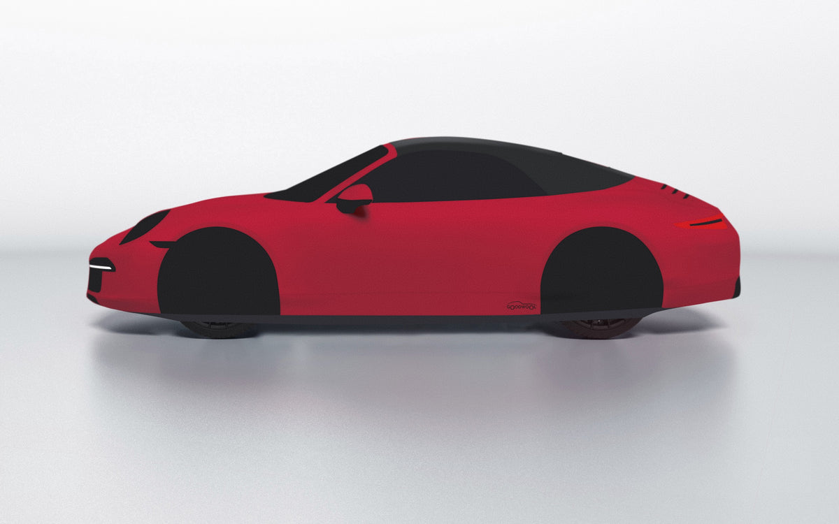 Goodwool tailor-made car cover for Porsche 911 (991.1) Carrera 4S Cabriolet — Red 130