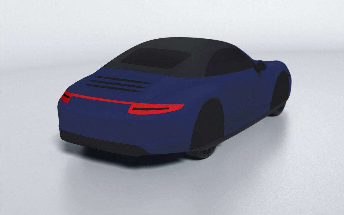 Goodwool tailor-made car cover for Porsche 911 (991.1) Carrera 4S Cabriolet — Blue 565
