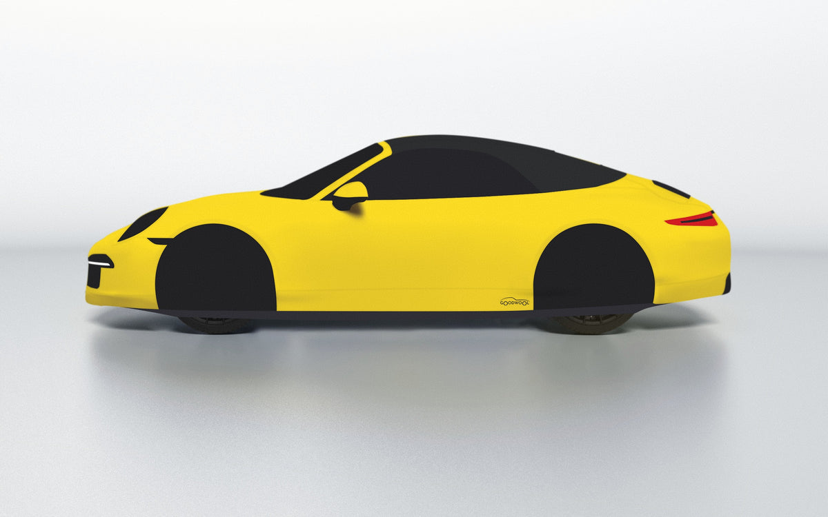 Goodwool tailor-made car cover for Porsche 911 (991.1) Carrera GTS Cabriolet — Yellow 340