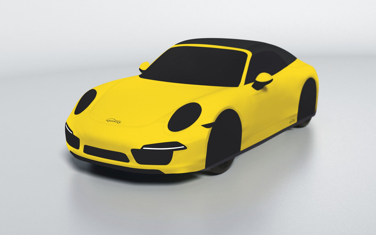 Goodwool tailor-made car cover for Porsche 911 (991.1) Carrera S Cabriolet — Yellow 340