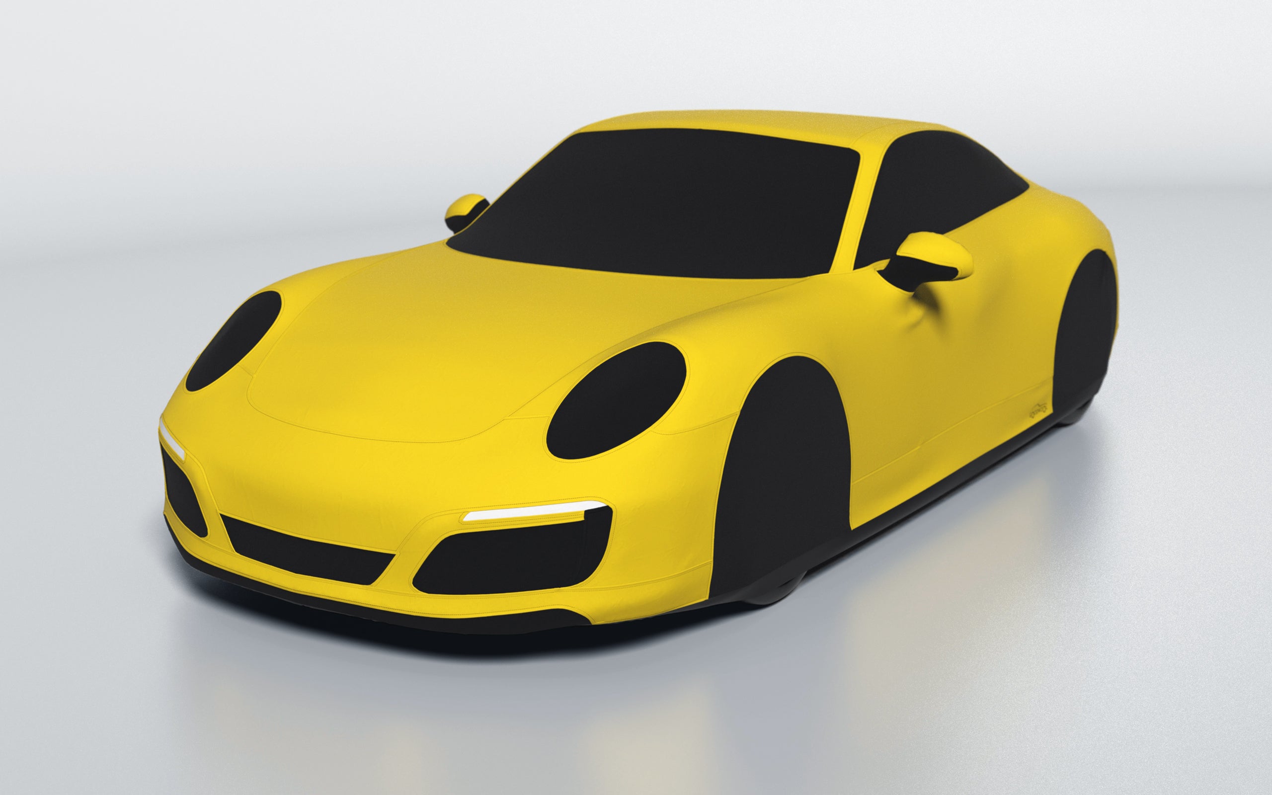 Goodwool tailor-made car cover for Porsche 911 (991.2) Carrera 4S — Yellow 340