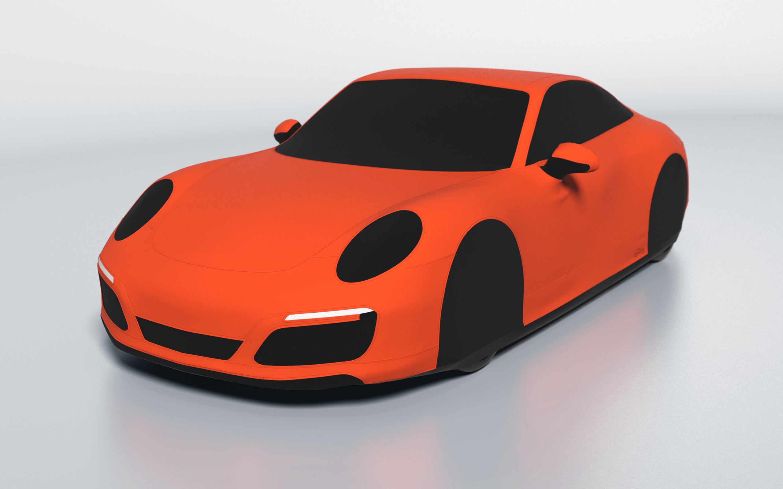 Goodwool tailor-made car cover for Porsche 911 (991.2) Carrera 4 — Orange 220