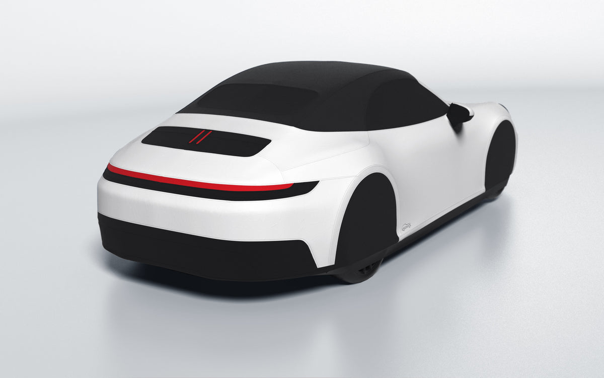 Goodwool tailor-made car cover for Porsche 911 (992.2) Carrera 4 GTS Cabriolet — White 010