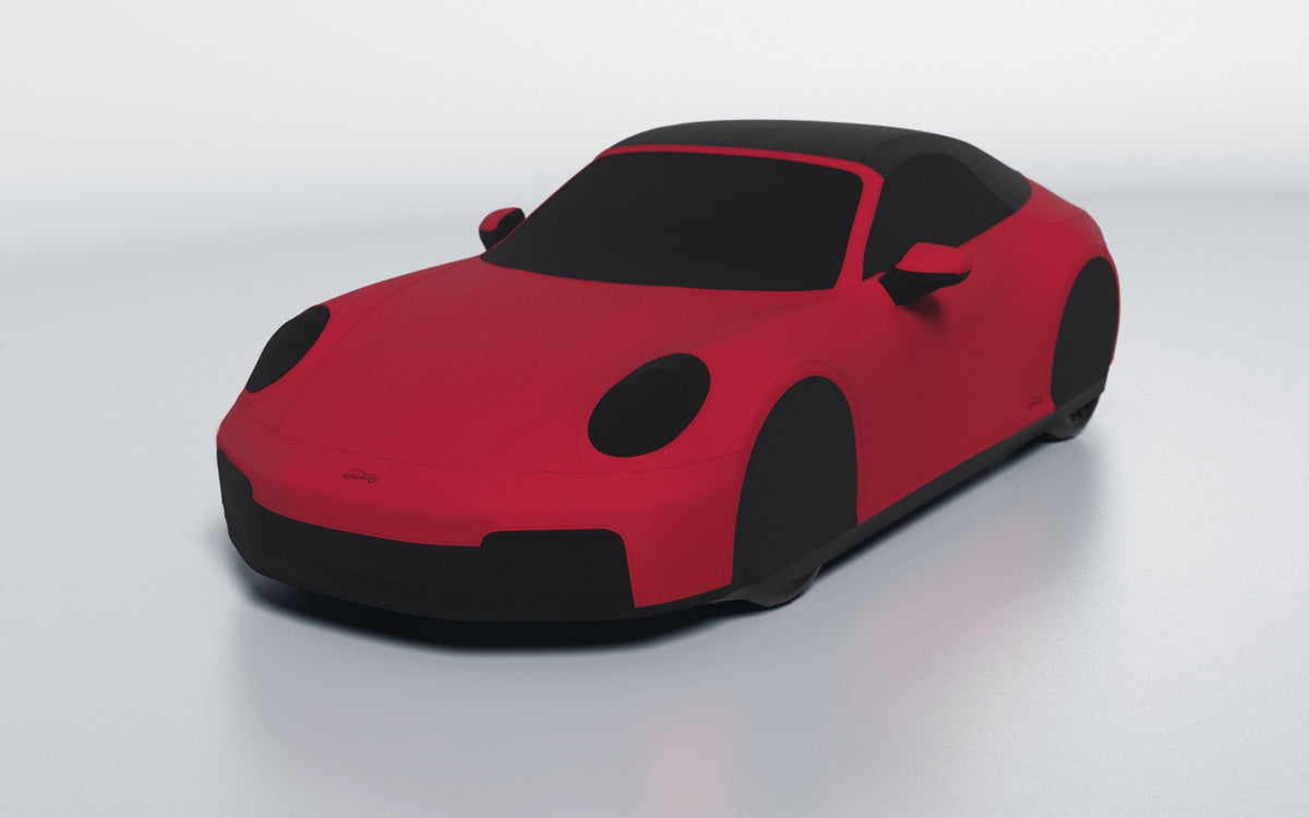 Goodwool tailor-made car cover for Porsche 911 (992.2) Carrera 4 GTS Cabriolet — Red 130
