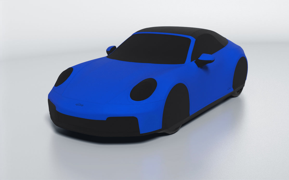 Goodwool tailor-made car cover for Porsche 911 (992.2) Carrera 4 GTS Cabriolet — Blue 545
