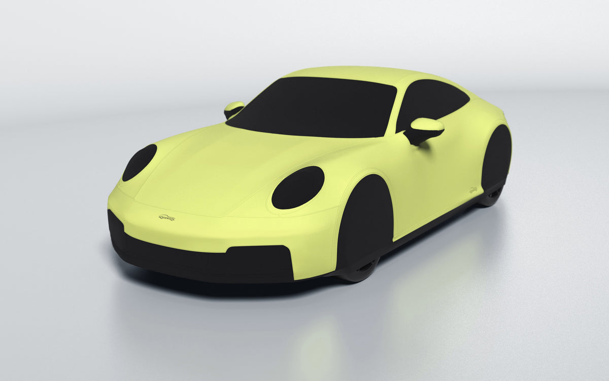 Goodwool tailor-made car cover for Porsche 911 (992.2) Carrera 4 GTS — Yellow 390