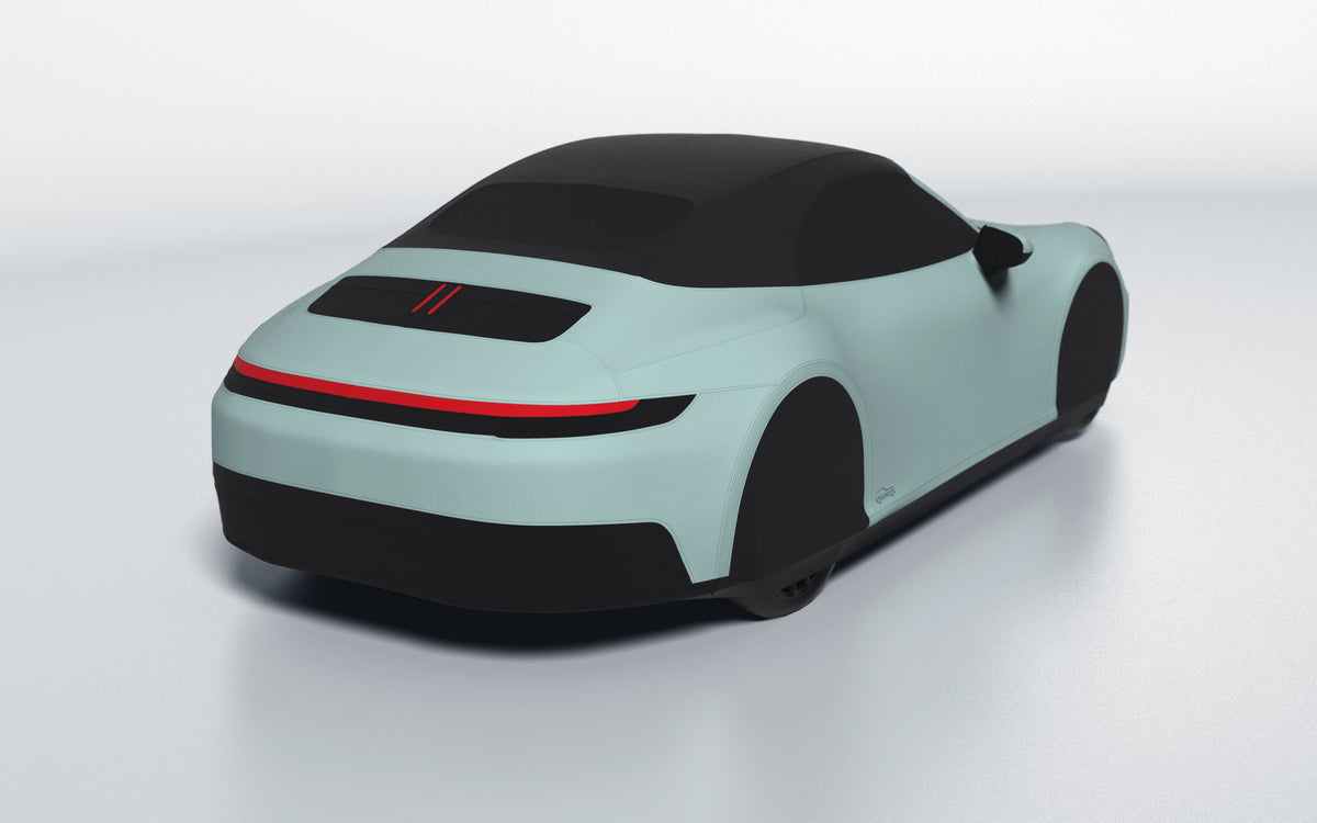 Goodwool tailor-made car cover for Porsche 911 (992.2) Carrera 4S Cabriolet — Green 415