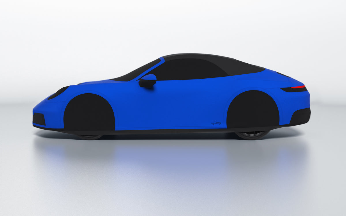 Goodwool tailor-made car cover for Porsche 911 (992.2) Carrera 4S Cabriolet — Blue 545