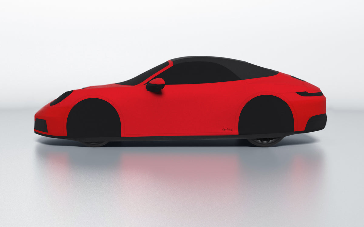 Goodwool tailor-made car cover for Porsche 911 (992.2) Carrera S Cabriolet — Red 150