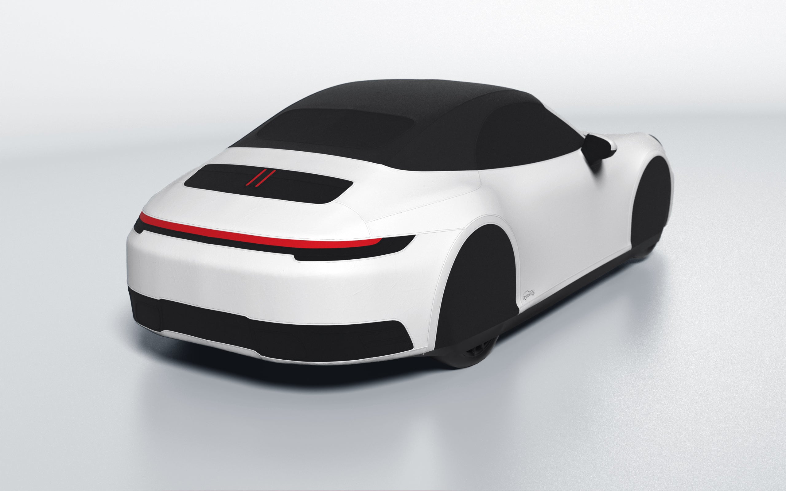 Goodwool tailor-made car cover for Porsche 911 (992.1) Carrera Cabrio — White 010