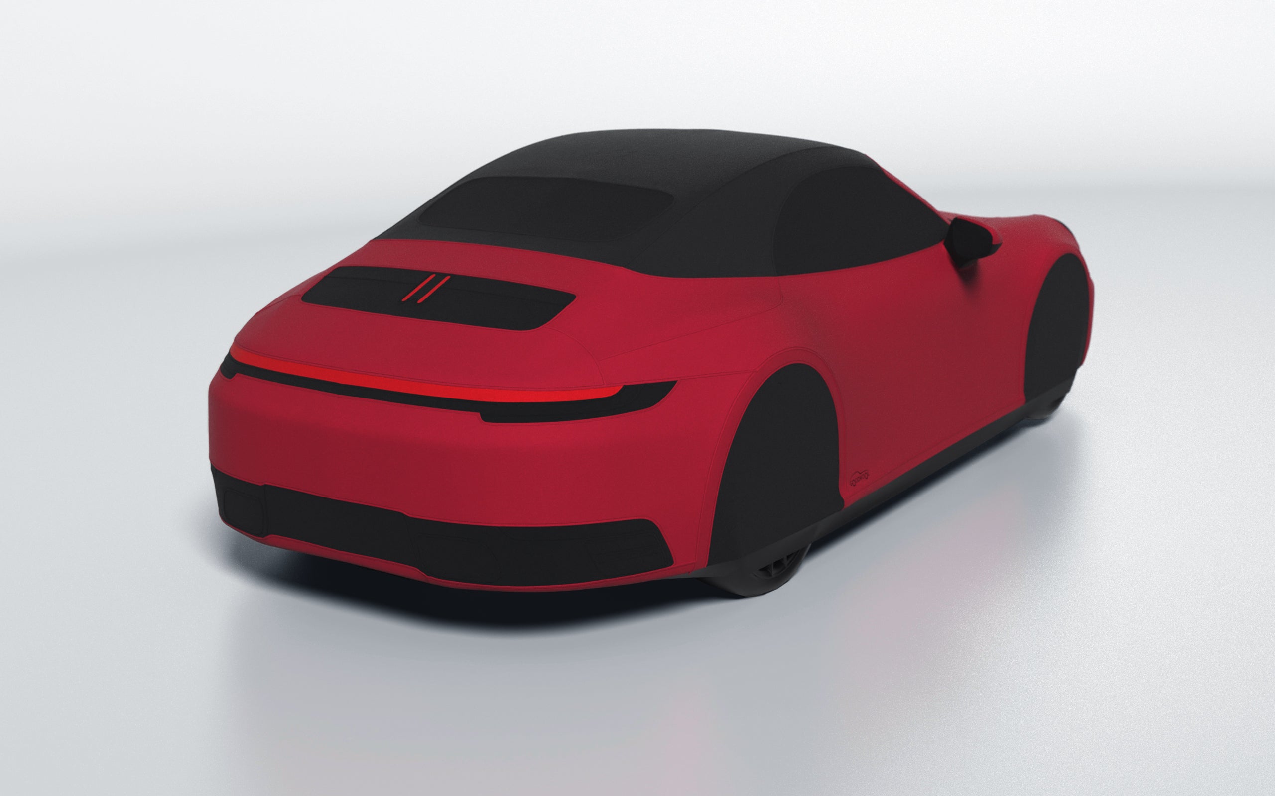 Goodwool tailor-made car cover for Porsche 911 (992.1) Carrera Cabrio — Red 130