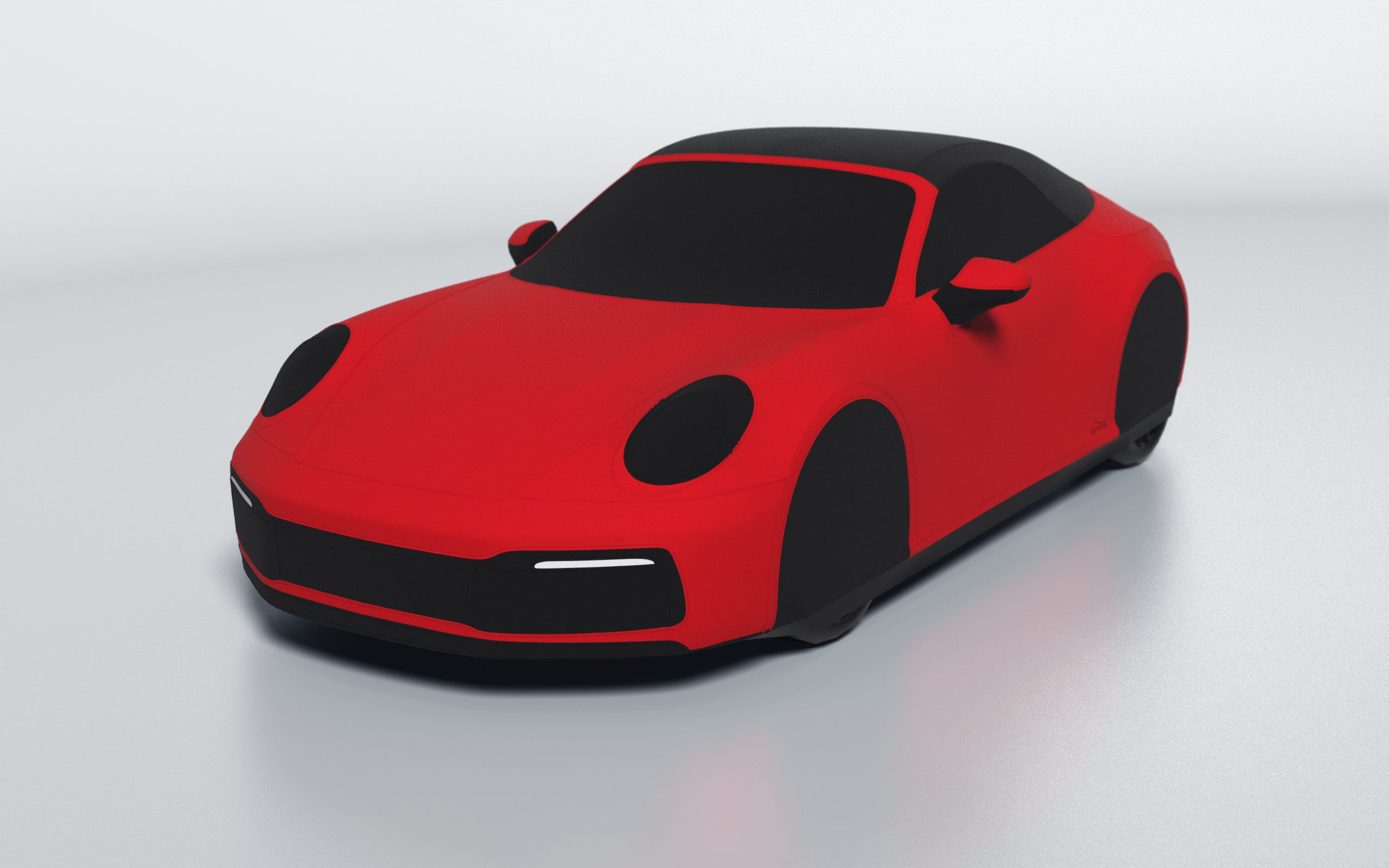 Goodwool tailor-made car cover for Porsche 911 (992.1) Carrera Cabrio — Red 150