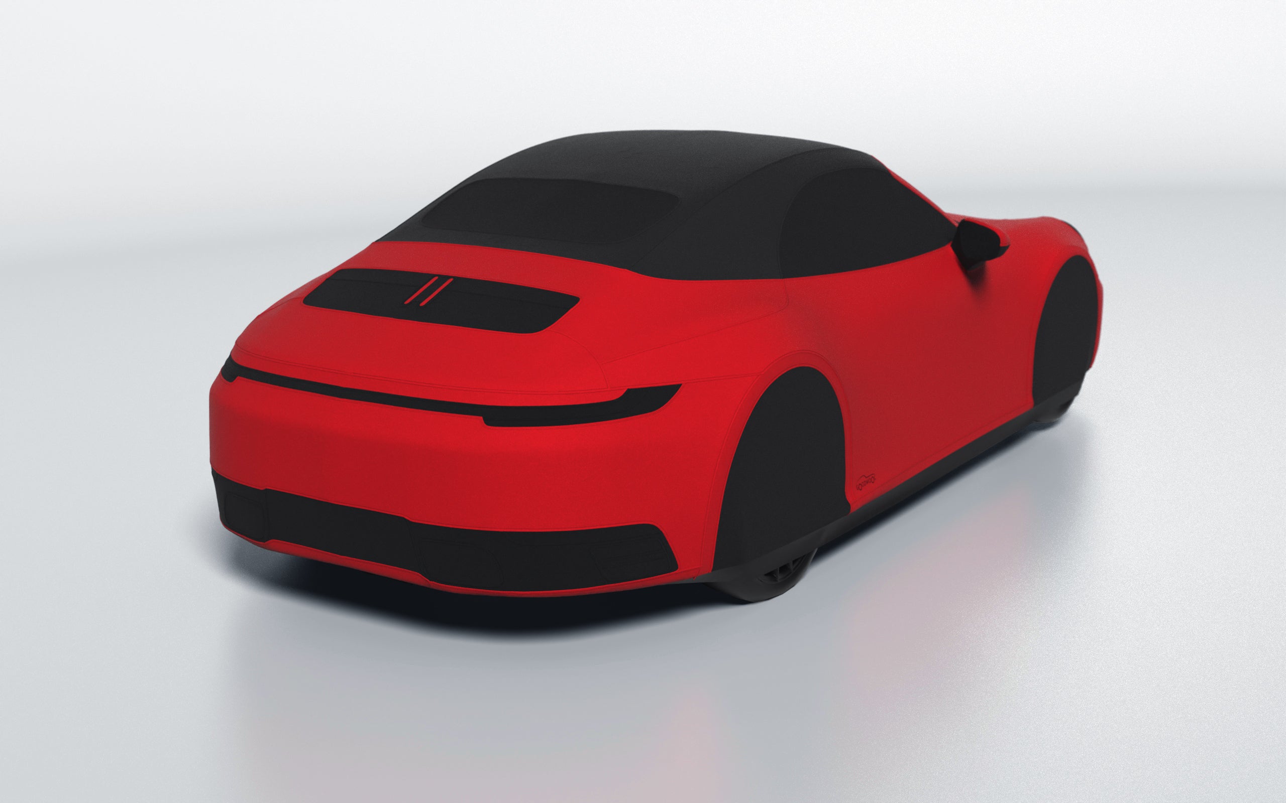 Goodwool tailor-made car cover for Porsche 911 (992.1) Carrera Cabrio — Red 150