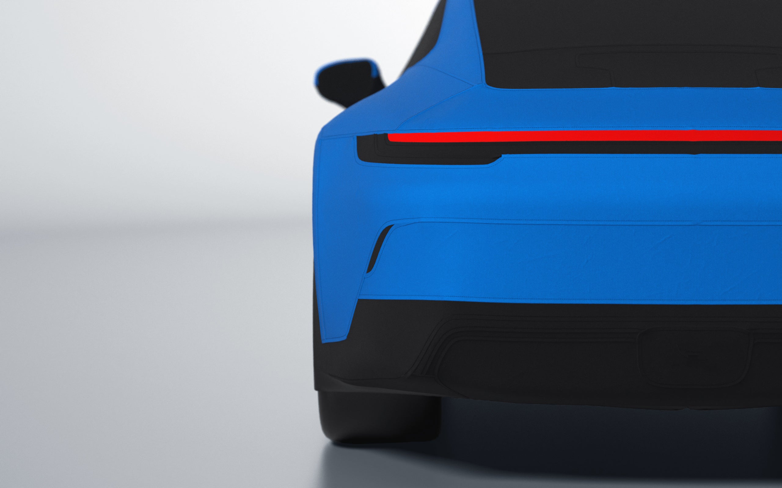 Goodwool tailor-made car cover for Porsche 911 (992.1) GT3 Touring — Blue 540