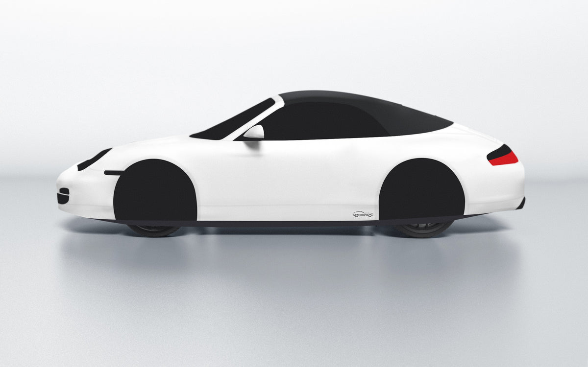 Goodwool tailor-made car cover for Porsche 911 (996.1) Carrera 4 Cabriolet — White 010