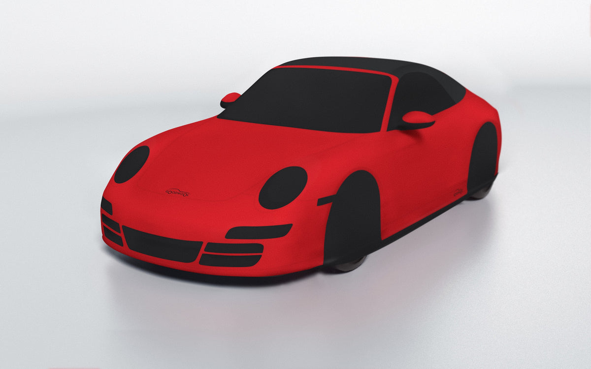 Goodwool tailor-made car cover for Porsche 911 (997.1) Carrera Cabriolet — Red 150